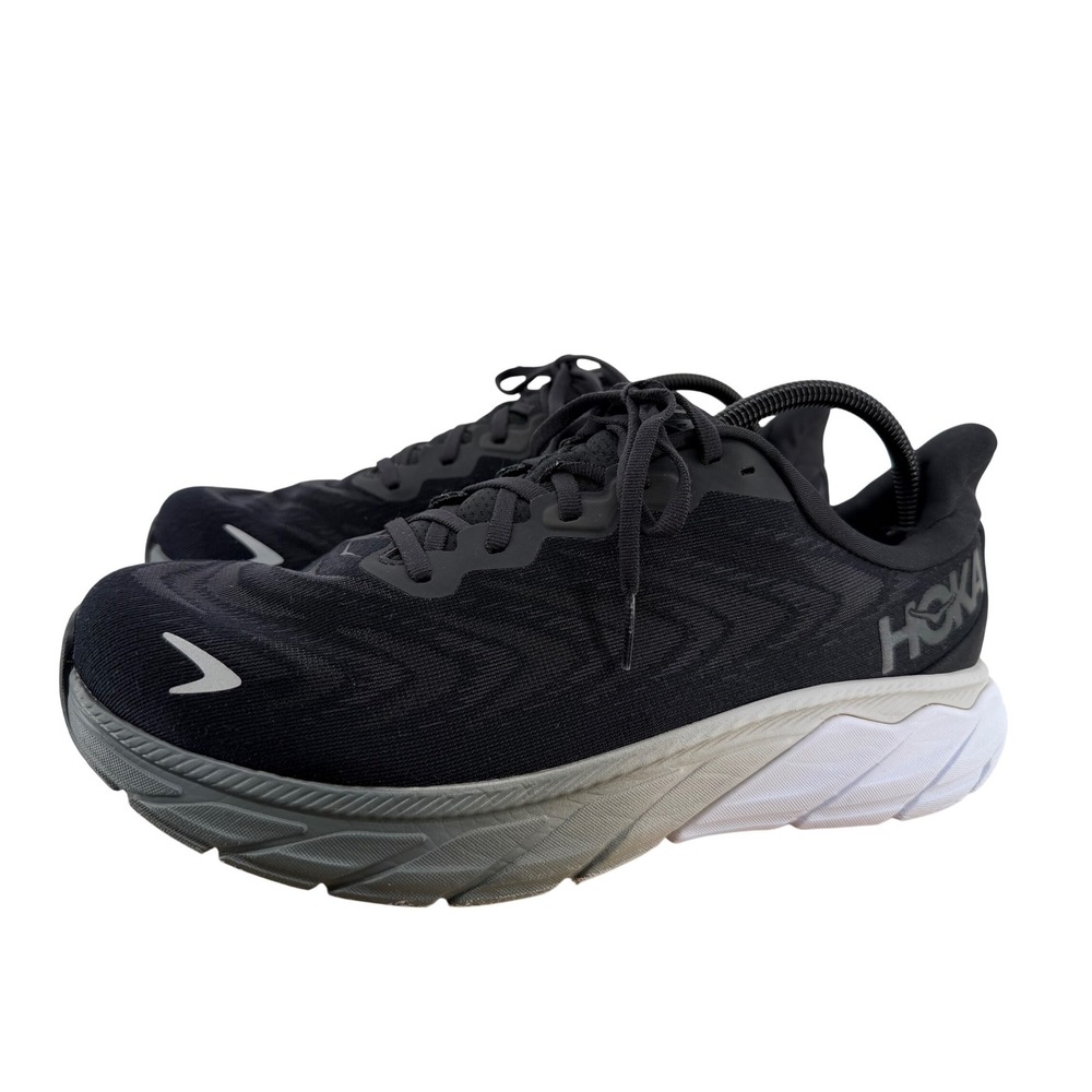Hoka Arahi 6 Wide Mens 10 2E Black White Running Shoes 1123196 BWHT Stability